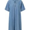 Damen Knowledge Cotton Apparel | Knowledge Cotton Apparel A-Shape Denim Dress Vintage Indigo | Xs