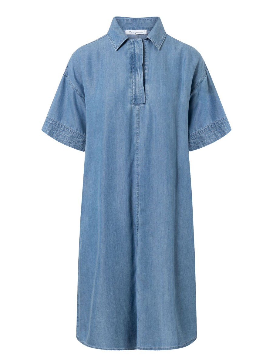 Damen Knowledge Cotton Apparel | Knowledge Cotton Apparel A-Shape Denim Dress Vintage Indigo | Xs