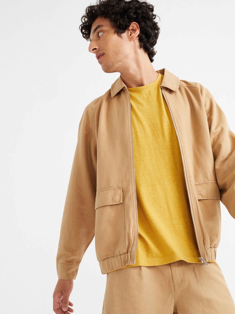 Herren Thinking MU | Thinking Mu Dragonfly Hemp Jacket Camel | S