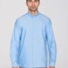 Herren Knowledge Cotton Apparel | Knowledge Cotton Apparel Harald Small Owl Oxford Regular Fit Shirt Lapis Blue | S