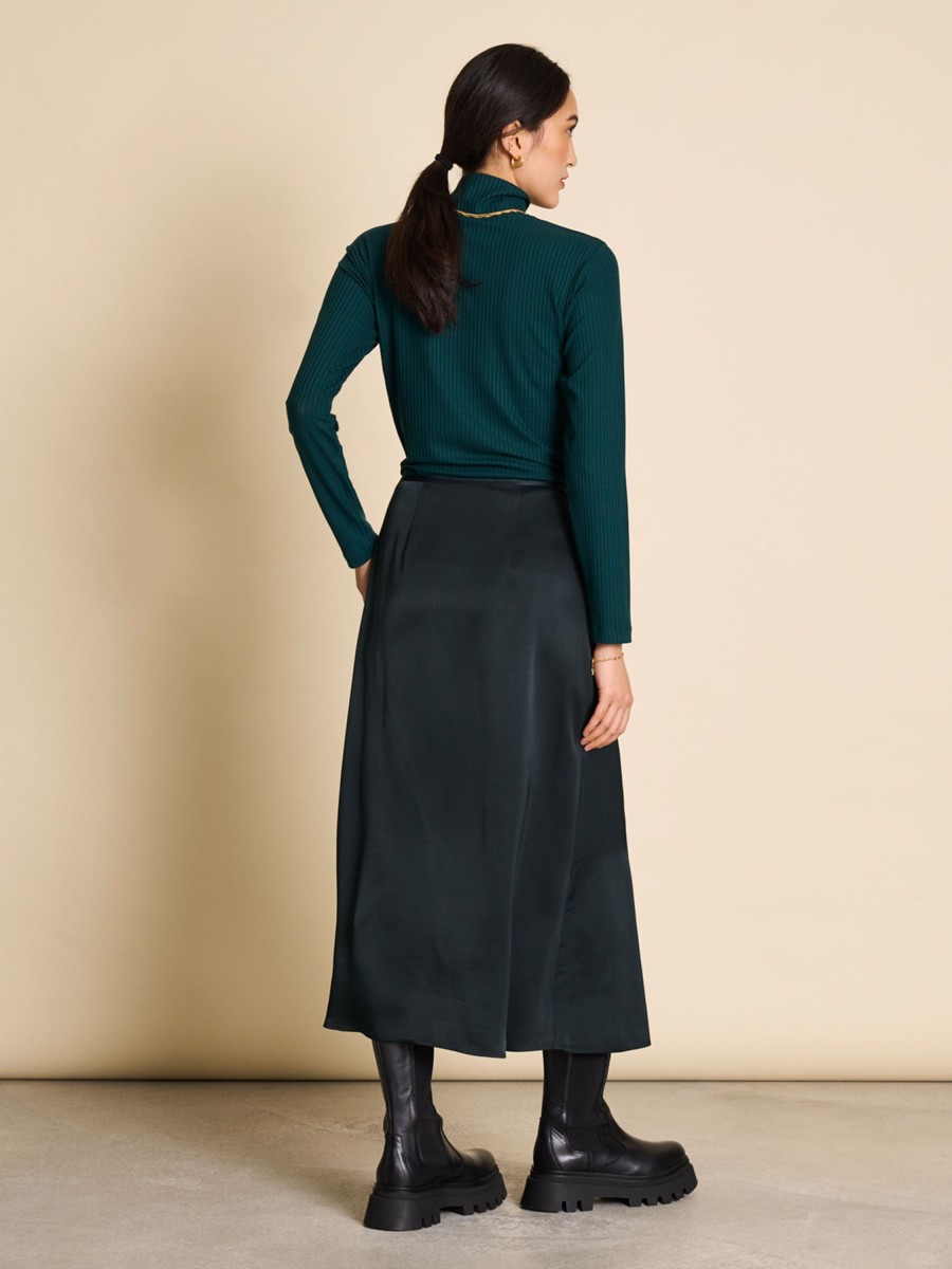 Damen JAN 'N JUNE | Jan 'N June Midi Skirt Dira Bottle Green | Xs