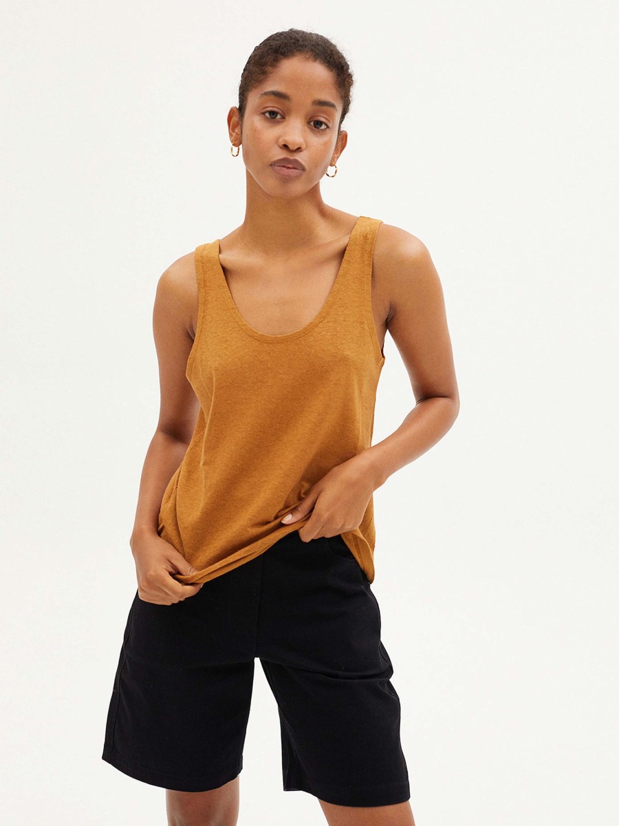 Damen Thinking MU | Thinking Mu Hemp Tank Top Brown | Xs