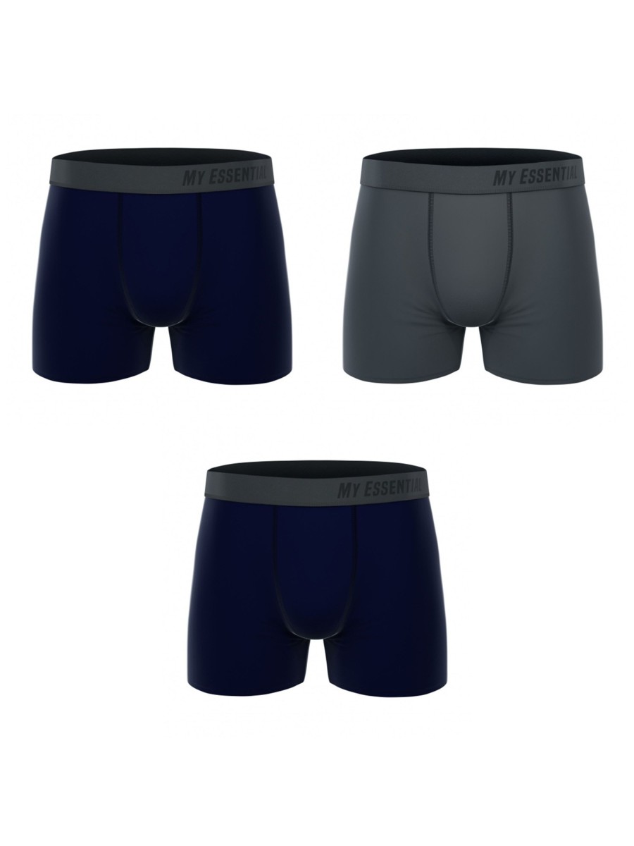 Herren MY ESSENTIAL CLOTHING | My Essential Clothing 3 Pack Boxers Mix Navy | S