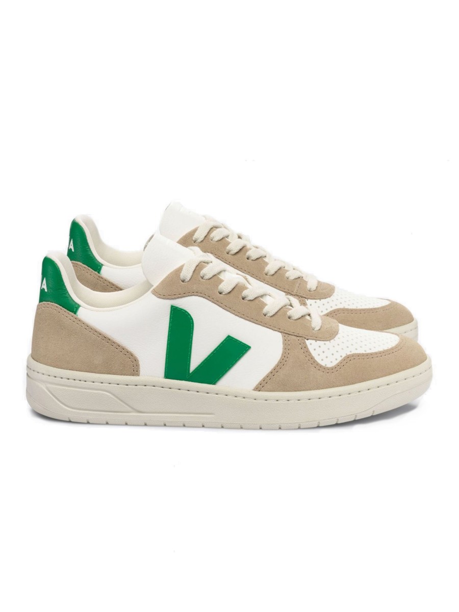 Damen VEJA | Veja V-10 Leather Extra White Emeraude Sahara | 43