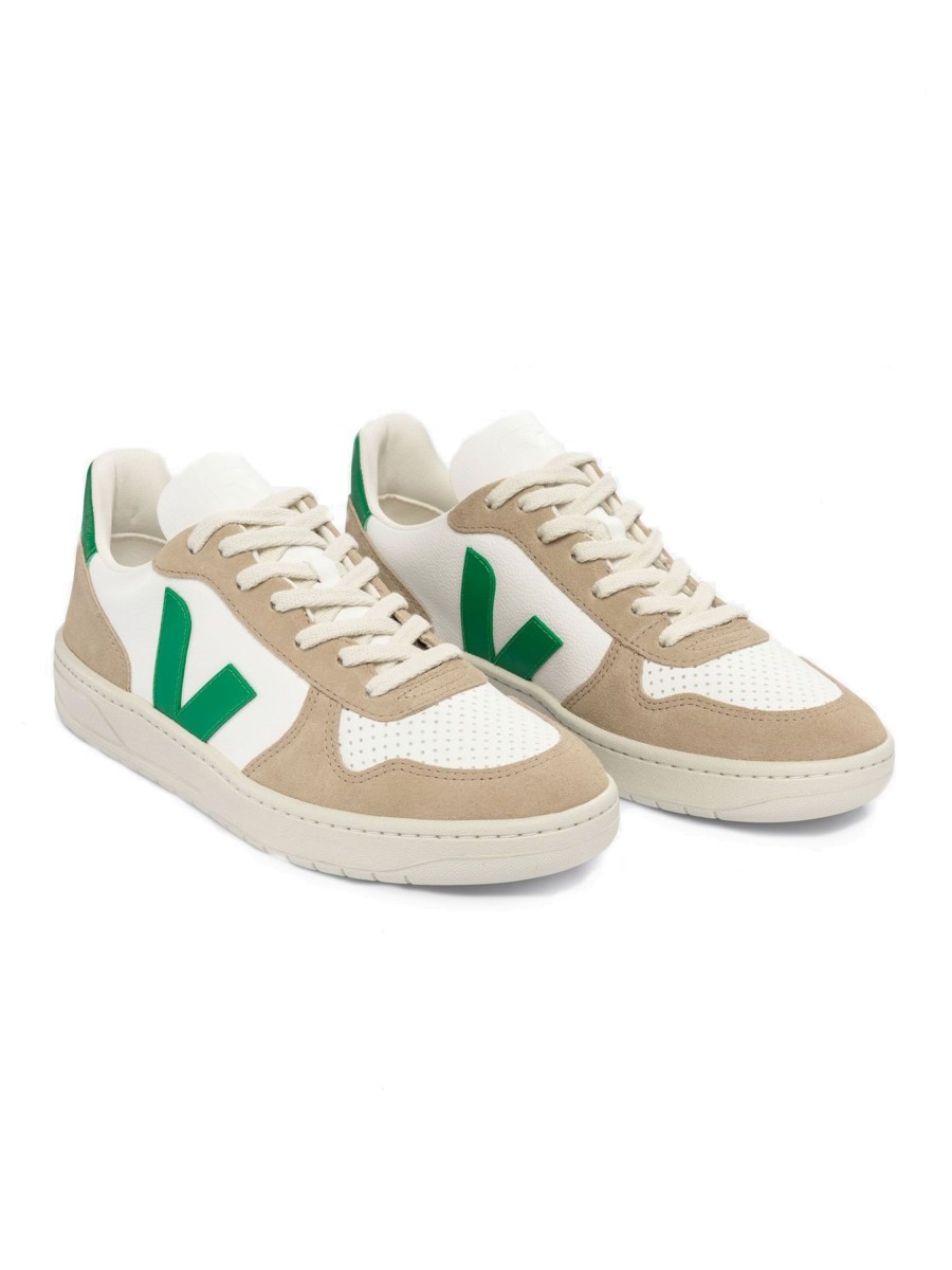 Damen VEJA | Veja V-10 Leather Extra White Emeraude Sahara | 43