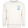 Herren Knowledge Cotton Apparel | Knowledge Cotton Apparel Oversized Sweat With Contrast Top Stitching Snow White | S