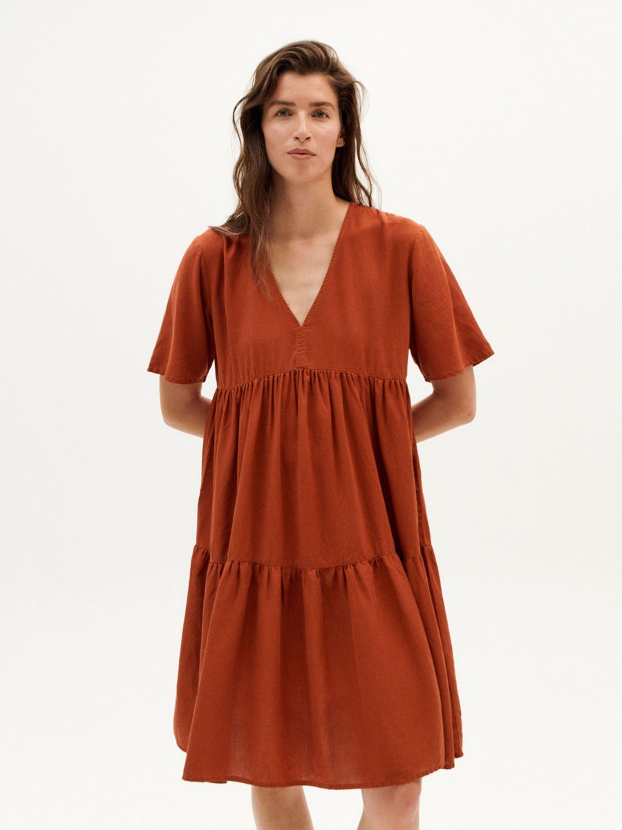 Damen Thinking MU | Thinking Mu Hemp Fresia Dress Clay Red | S