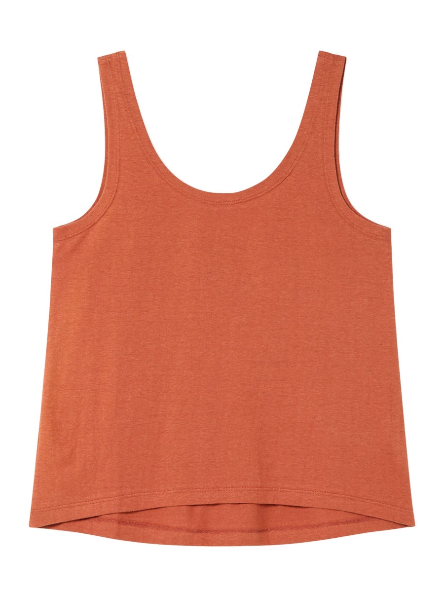 Damen Thinking MU | Thinking Mu Hemp Tank Top Clay Red | L