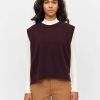 Damen Knowledge Cotton Apparel | Knowledge Cotton Apparel Lambswool Vest Chocolate Plum | M