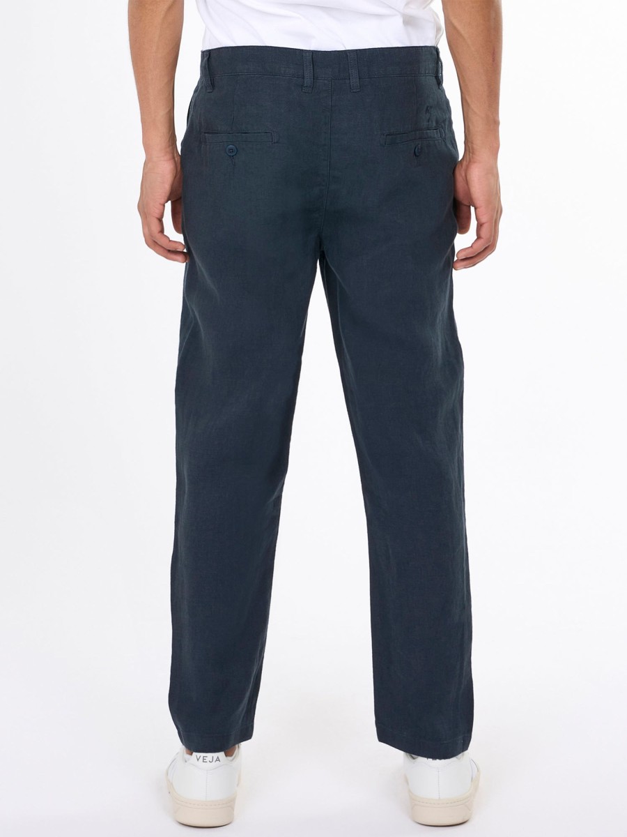 Herren Knowledge Cotton Apparel | Knowledge Cotton Apparel Bob Loose Linen Pant Total Eclipse | 33/34