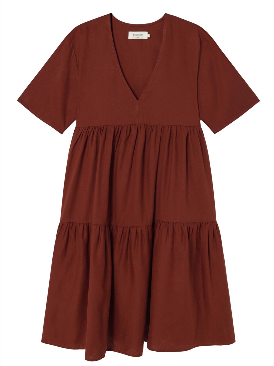 Damen Thinking MU | Thinking Mu Hemp Fresia Dress Raspberry | Xs