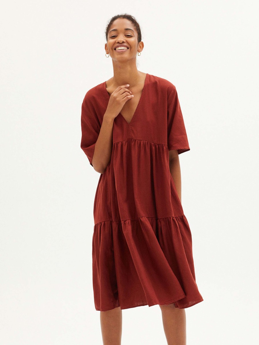 Damen Thinking MU | Thinking Mu Hemp Fresia Dress Raspberry | Xs