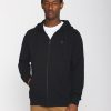 Herren Knowledge Cotton Apparel | Knowledge Cotton Apparel Zip Hood Kangaroo Badge Sweat Black Jet | S