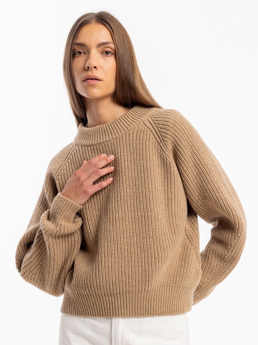 Damen Rotholz | Women'S Knit Sweater Oatmeal | Xs