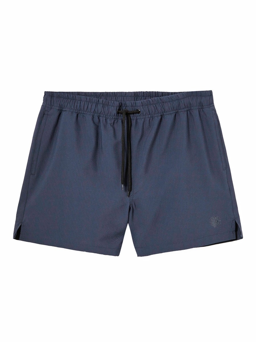 Herren Thinking MU | Thinking Mu Seersucker Limpopo Swimwear Navy | L