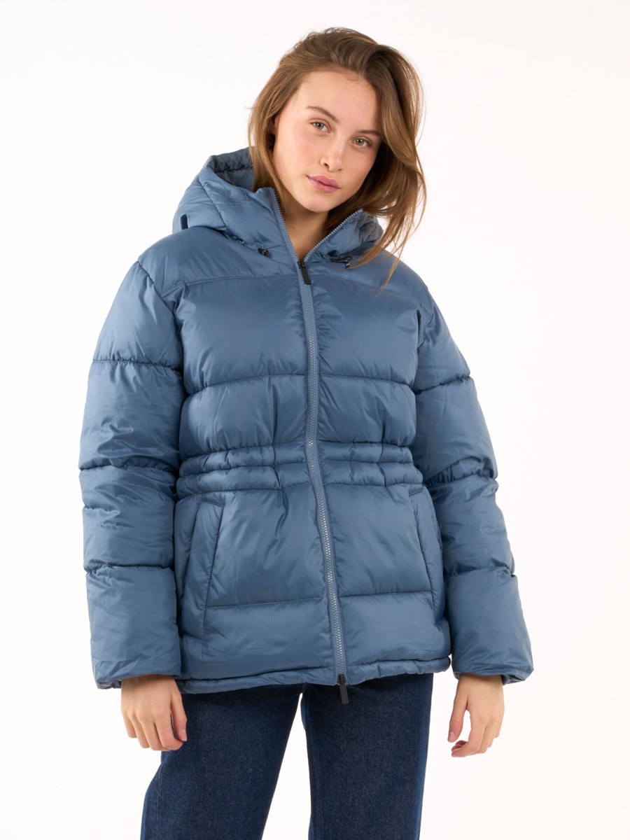 Damen Knowledge Cotton Apparel | Knowledge Cotton Apparel Thermoreu2122 Short Puffer Jacket China Blue | Xs