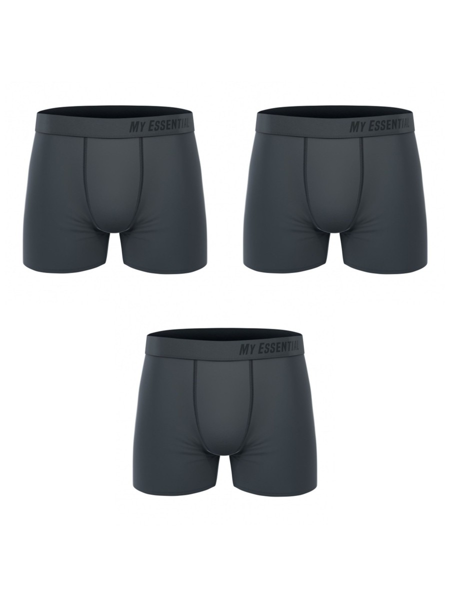 Herren MY ESSENTIAL CLOTHING | My Essential Clothing 3 Pack Boxers All Grey | Xxl