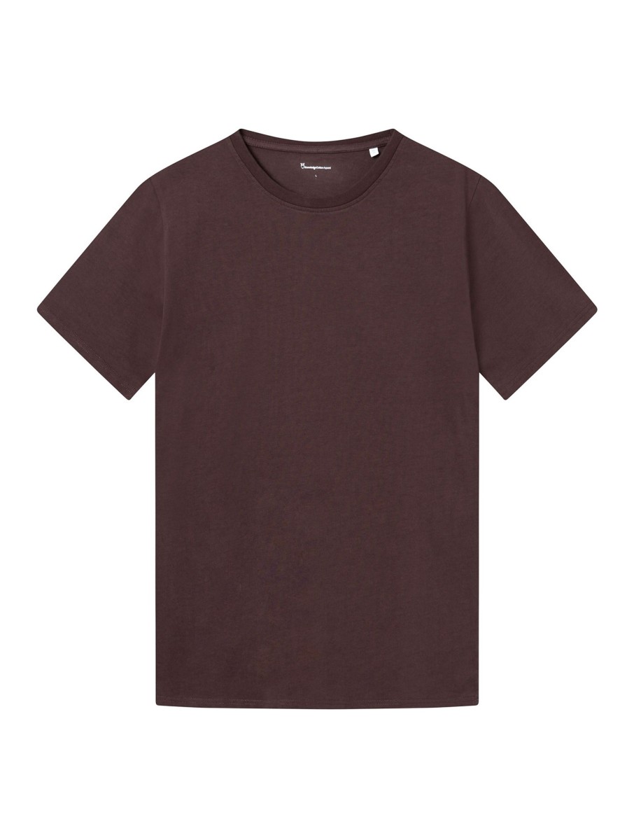 Herren Knowledge Cotton Apparel | Knowledge Cotton Apparel Regular Fit Basic Tee Deep Mahogany | S