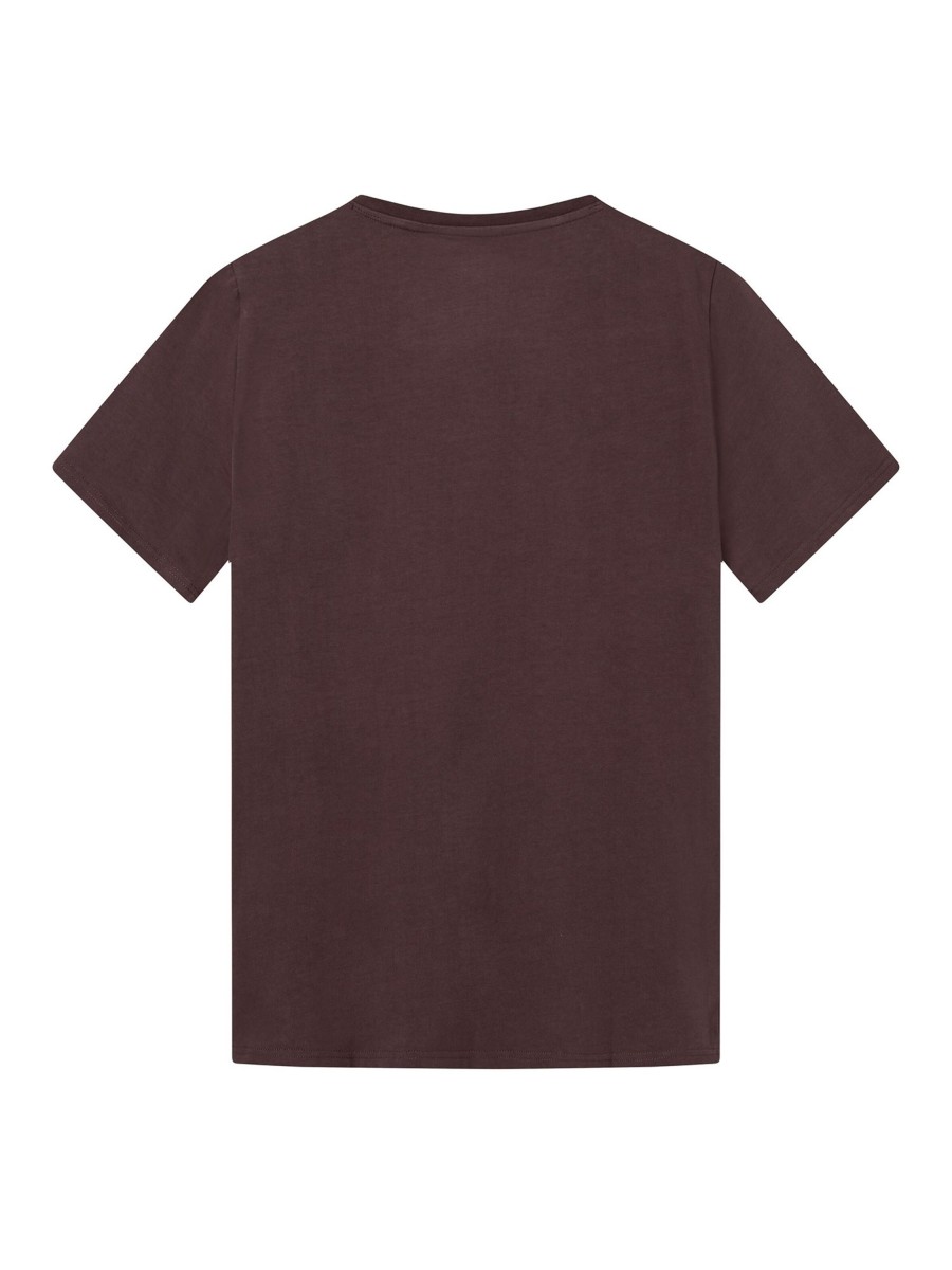 Herren Knowledge Cotton Apparel | Knowledge Cotton Apparel Regular Fit Basic Tee Deep Mahogany | S