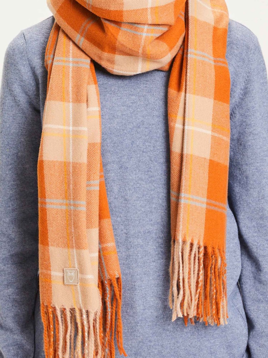 Herren Knowledge Cotton Apparel | Knowledge Cotton Apparel Woven Scarf Orange | Onesize