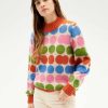 Damen Thinking MU | Thinking Mu Dots Green Knitted Sweater Green Dots | Xs