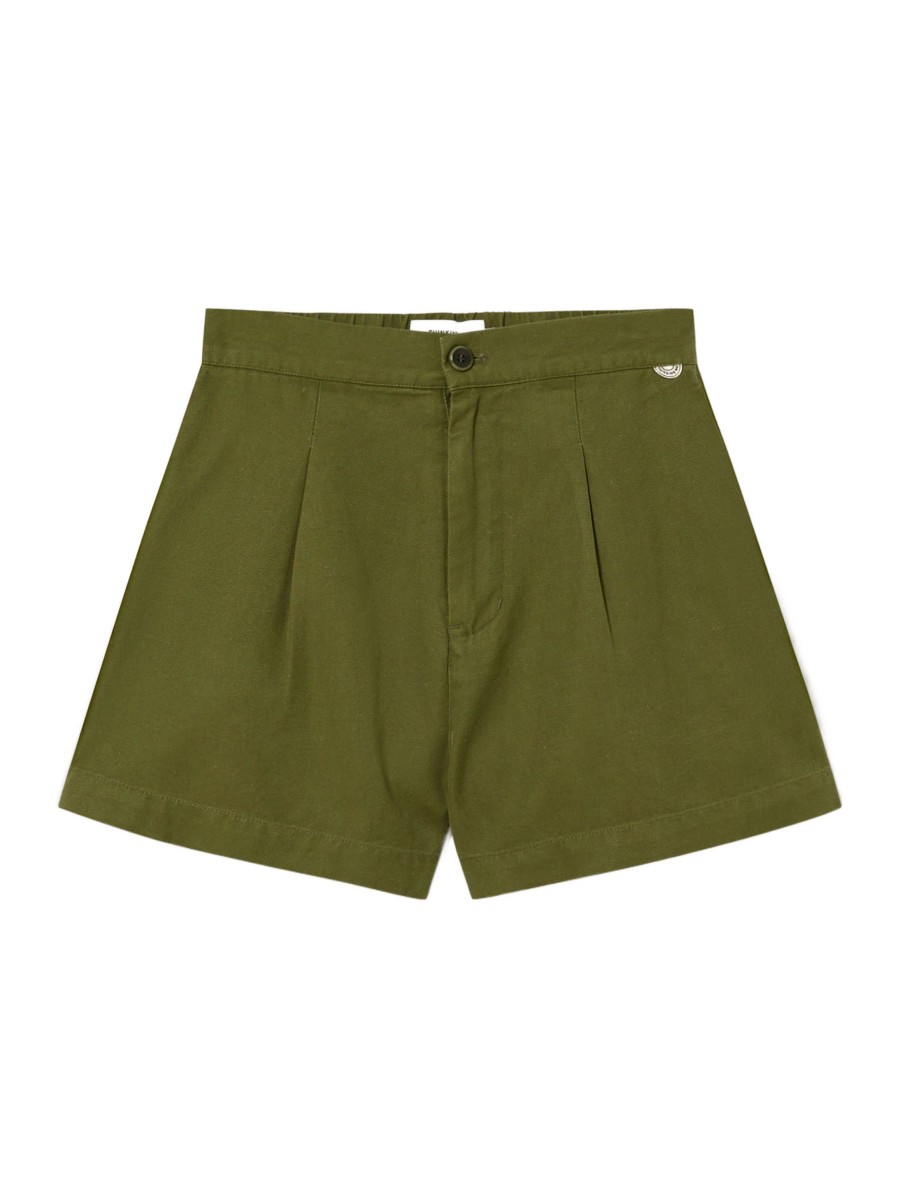 Damen Thinking MU | Thinking Mu Hemp Narciso Shorts Forest Green | 36