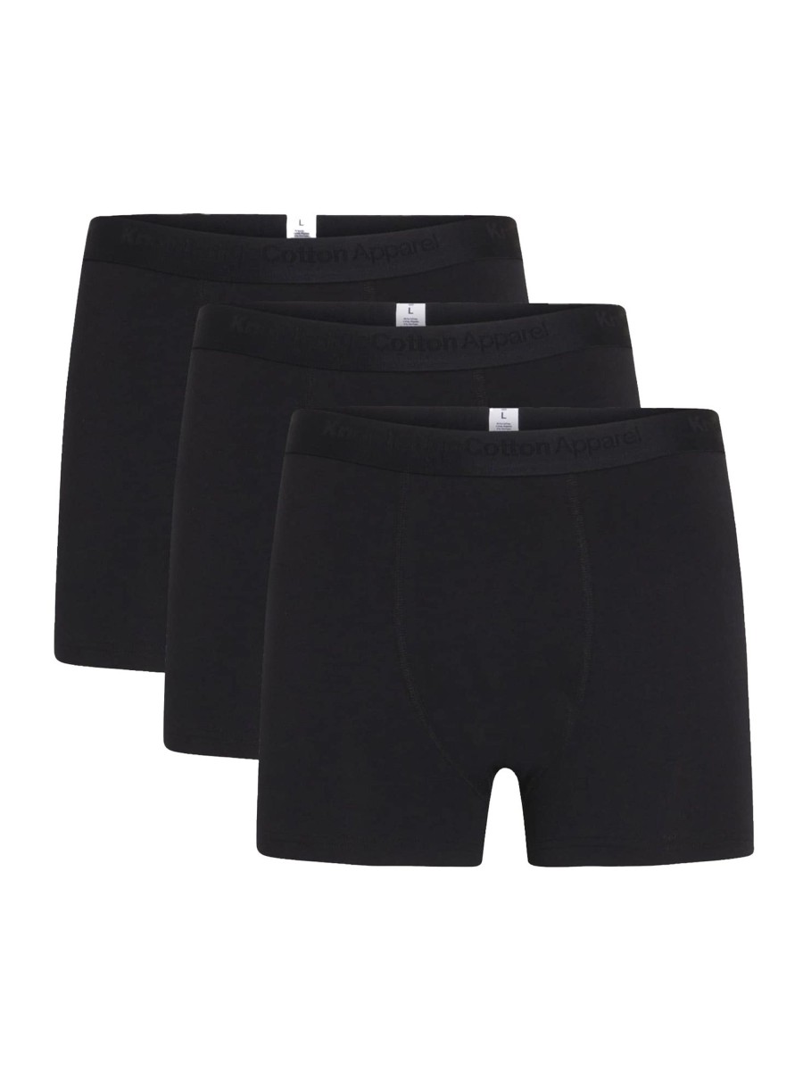 Herren Knowledge Cotton Apparel | Knowledge Cotton Apparel 3-Pack Underwear Black Jet | L