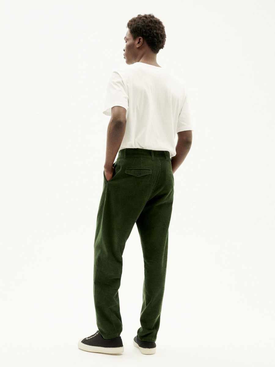 Herren Thinking MU | Thinking Mu Wotan Corduroy Pants Bottle Green | 40