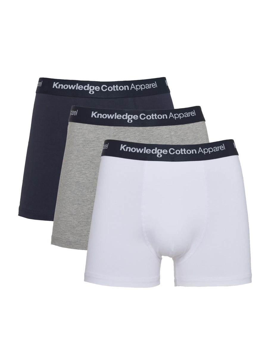 Herren Knowledge Cotton Apparel | Knowledge Cotton Apparel 3-Pack Underwear Grey Melange | S