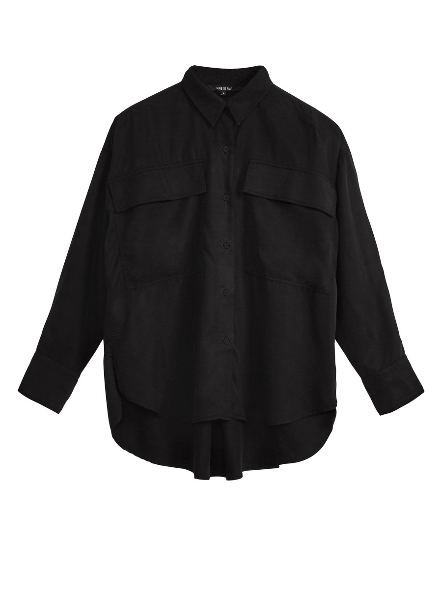 Damen NINE TO FIVE | Nine To Five Long Shirt #Glenn Black | S