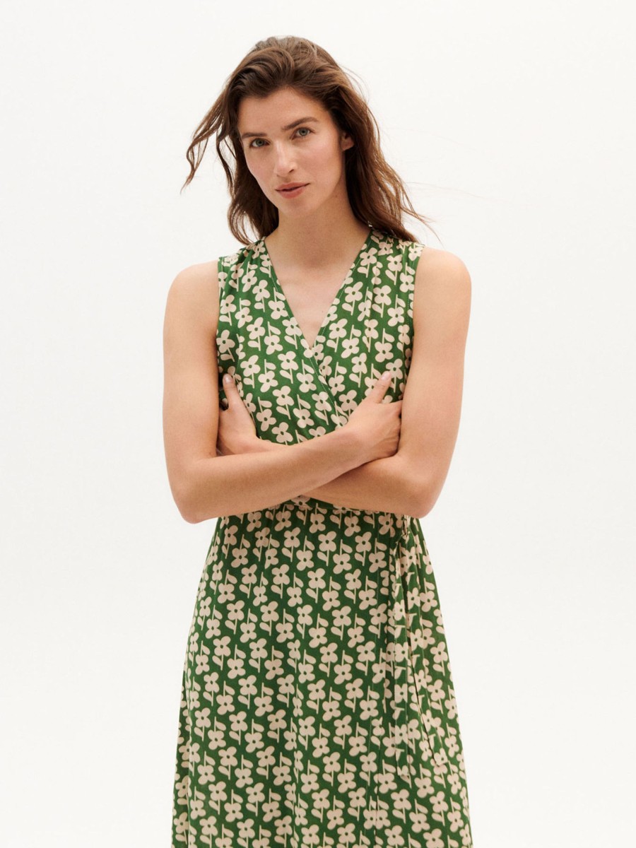 Damen Thinking MU | Thinking Mu Amapola Dress Green Flower | L