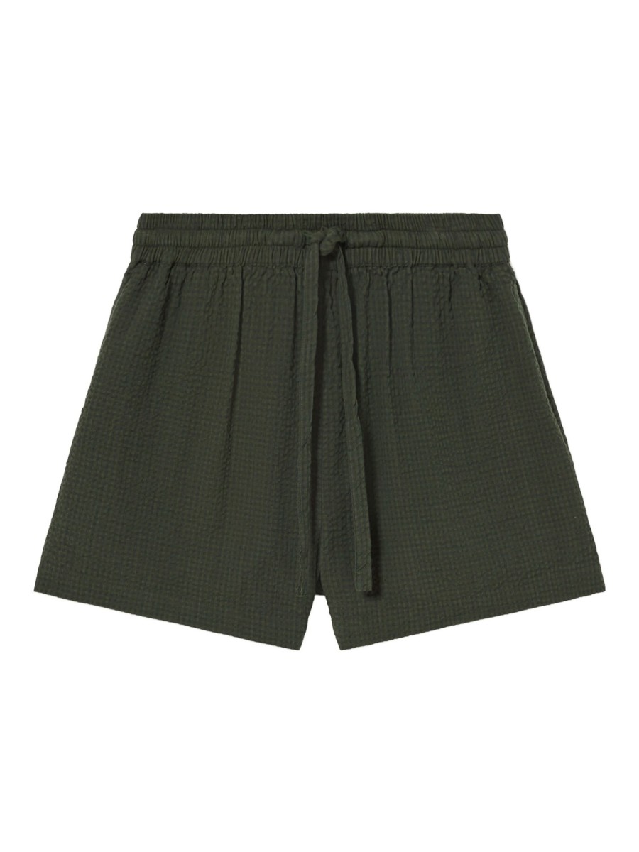 Damen Thinking MU | Thinking Mu Geranio Shorts Green Seersucker Checks | S