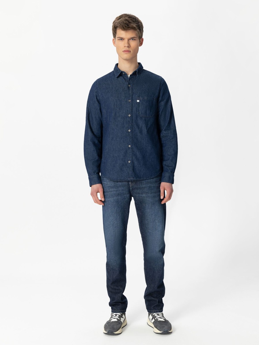 Herren MUD JEANS | Mud Jeans Stanley Shirt Strong Blue | S