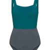 Damen Bleed Clothing | Bleed Clothing Econylu00Ae Badeanzug Petrol Blue Grey | Xs