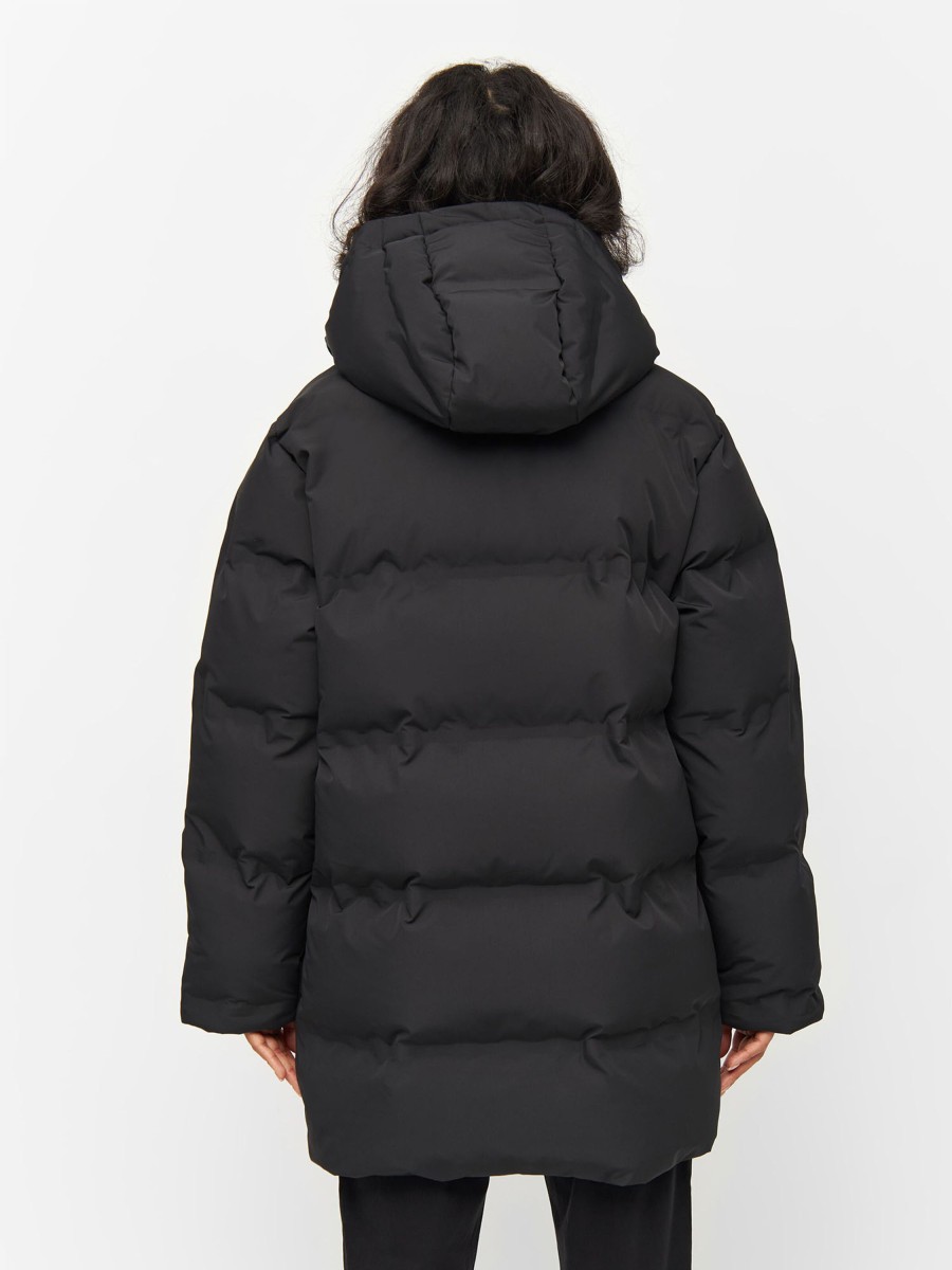 Damen Knowledge Cotton Apparel | Knowledge Cotton Apparel Allyssa Long Puffer Jacket Black Jet | Xs