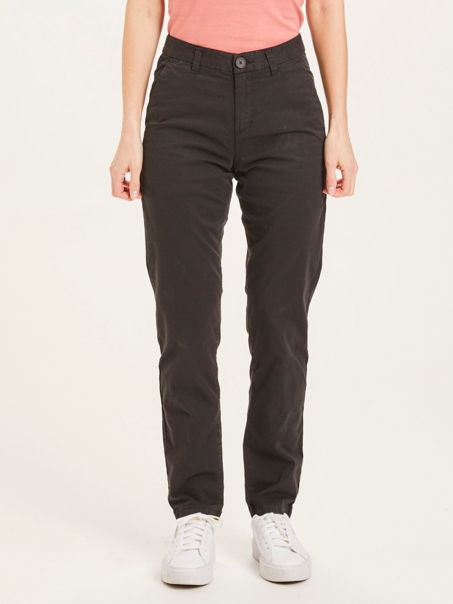 Damen Knowledge Cotton Apparel | Knowledge Cotton Apparel Willow Slim Chino Black Jet | S