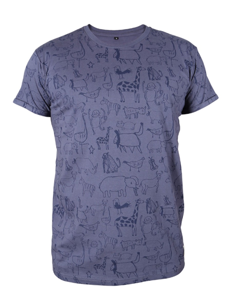 Herren Kipepeo Clothing | Kipepeo Clothing T-Shirt Wanyama Charcoral Grey Herren Charcoal Grau | S