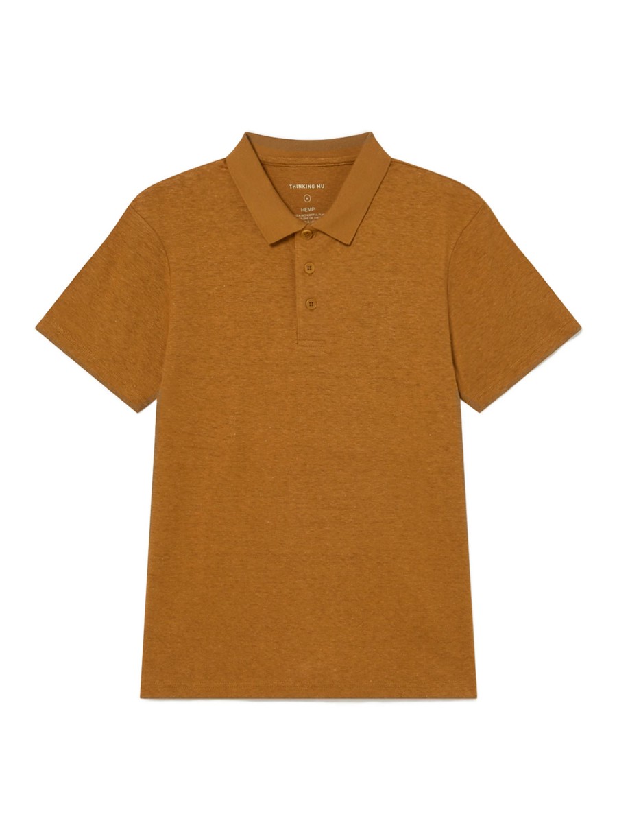 Herren Thinking MU | Thinking Mu Hemp Polo Brown | S