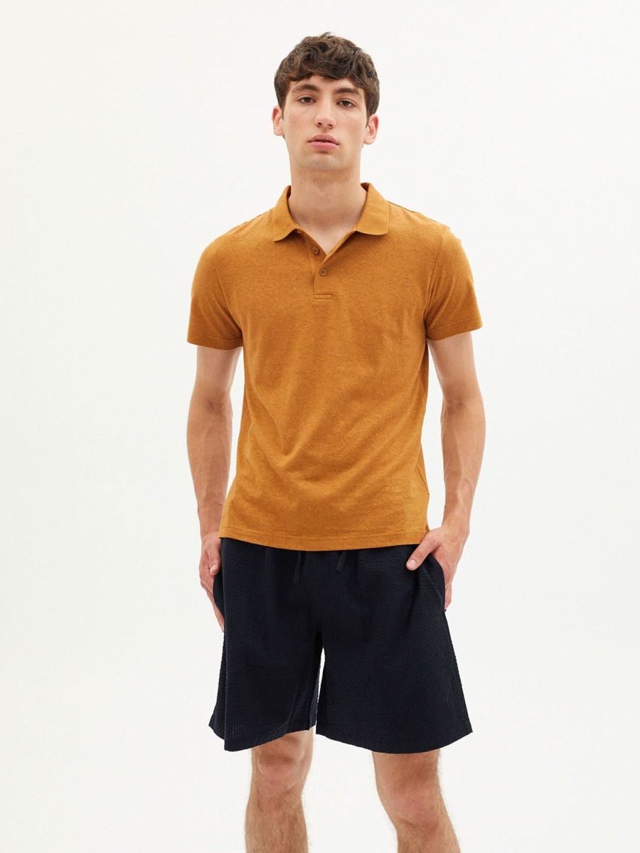 Herren Thinking MU | Thinking Mu Hemp Polo Brown | S