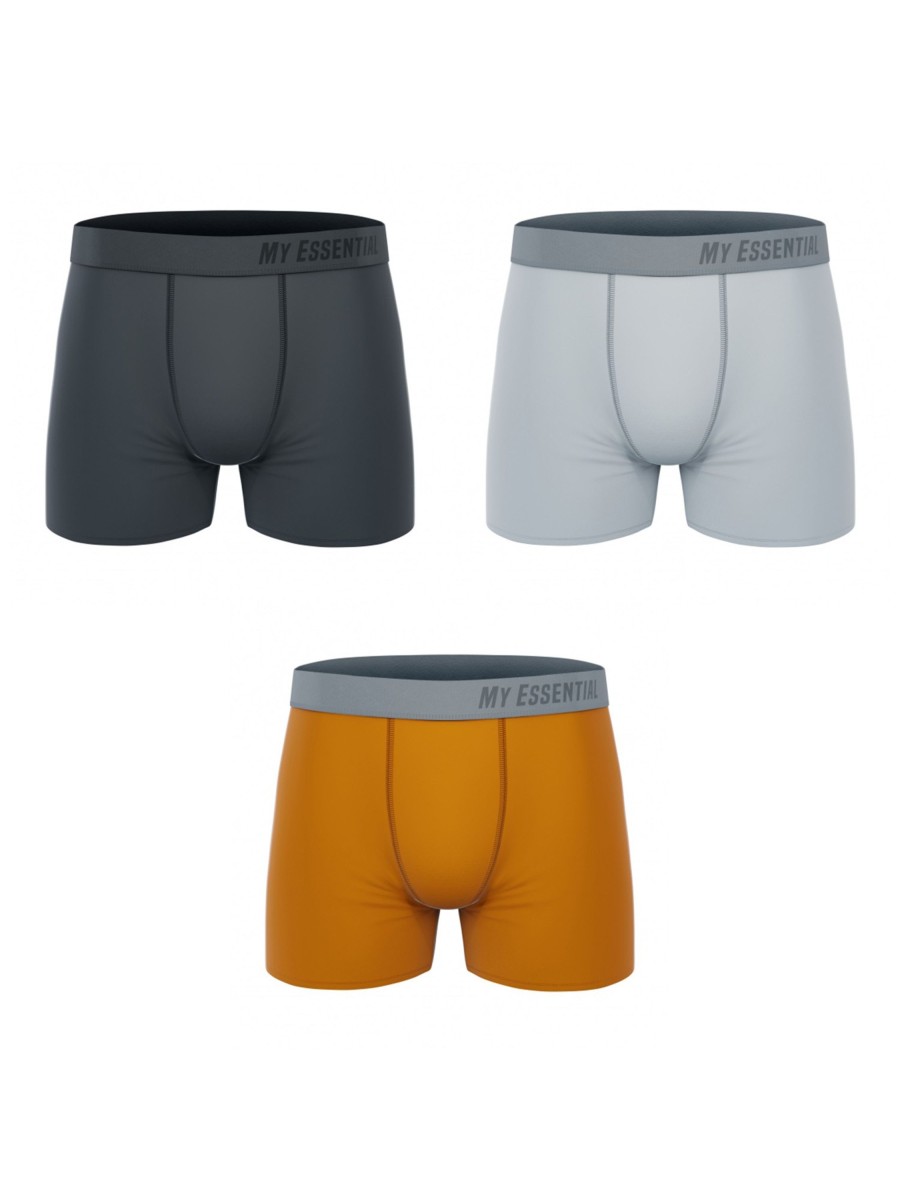 Herren MY ESSENTIAL CLOTHING | My Essential Clothing 3 Pack Boxers Mix Orange | Xxl