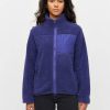 Damen Knowledge Cotton Apparel | Knowledge Cotton Apparel Teddy High Neck Zip Jacket Deep Purple | Xs