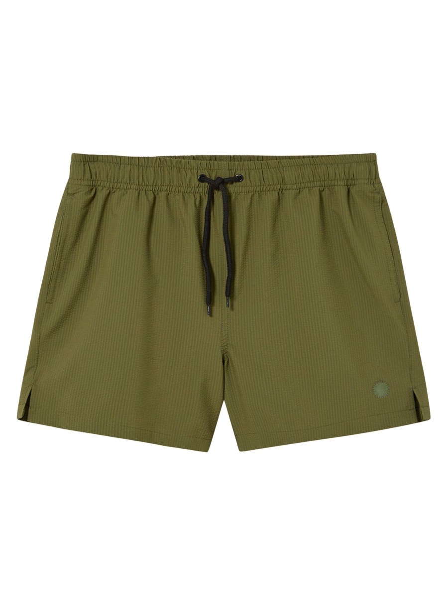 Herren Thinking MU | Thinking Mu Seersucker Limpopo Swimwear Green | L