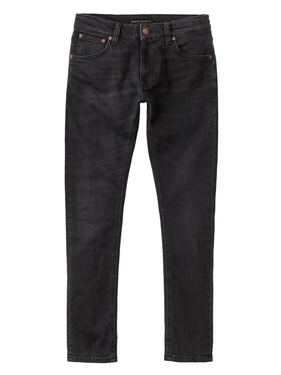 Herren Nudie Jeans | Nudie Jeans Tight Terry Soft Black | 30/30