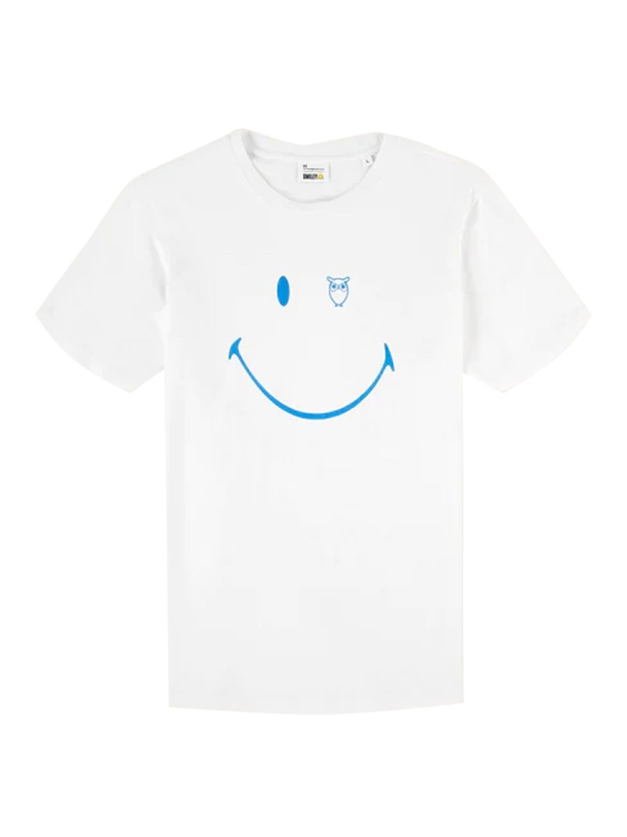 Herren Knowledge Cotton Apparel | Knowledge Cotton Apparel X Smiley Smile T-Shirt White | M