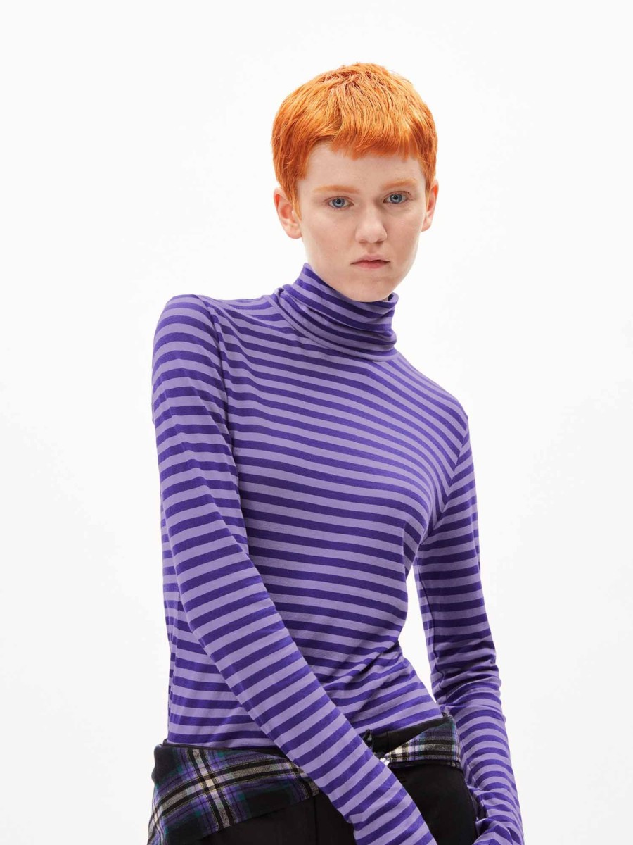 Damen ARMEDANGELS | Graziliaa Stripes Purple Stone - Indigo Lilac | Xs