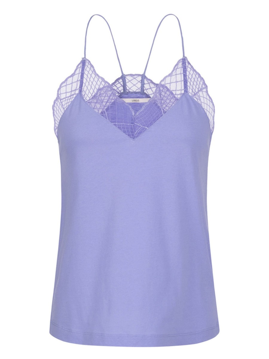 Damen LANIUS | Top Ocs Mit Grafischer Spitze Lavender | 34