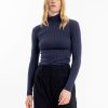 Damen Rotholz | Rotholz Longsleeve Mockneck Midnight | Xs