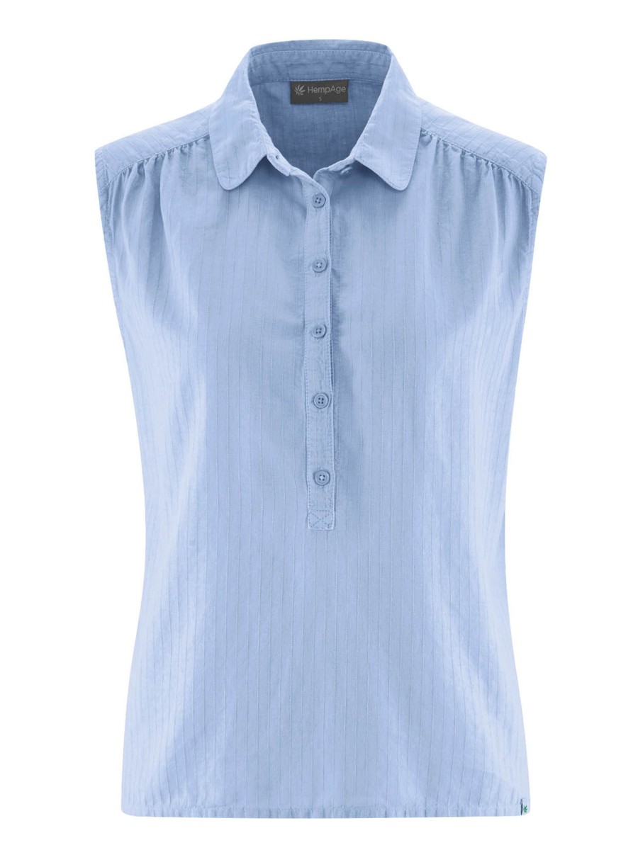 Damen HempAge | Hempage U00C4Rmellose Bluse Water | S