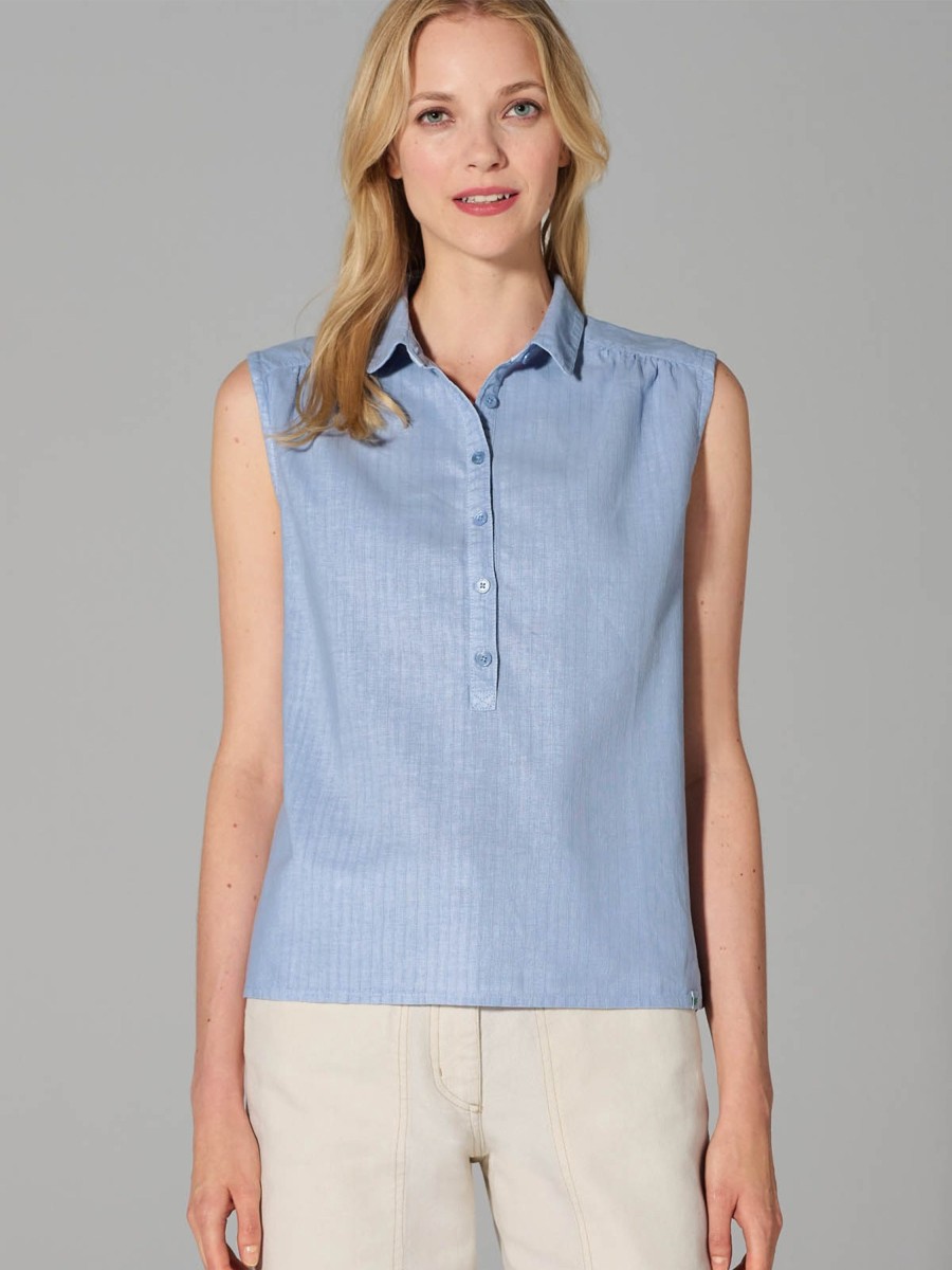 Damen HempAge | Hempage U00C4Rmellose Bluse Water | S