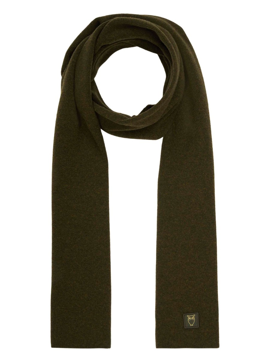 Damen Knowledge Cotton Apparel | Knowledge Cotton Apparel Organic Wool Scarf Forrest Night | Onesize